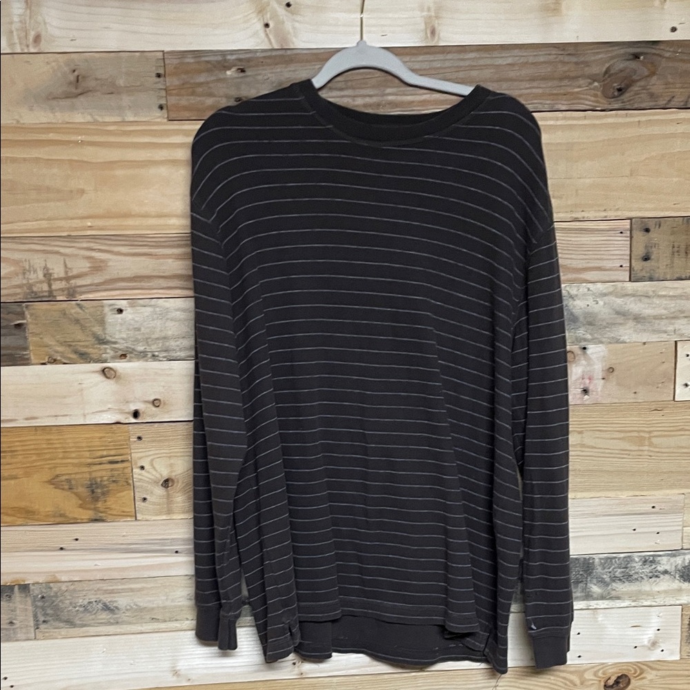 Arrow size Large Brown & Gray Striped Long Sleeve Soft and Stretchy Shirt
